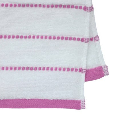 6pc Bath Towel Set Pink Striped Smiles - Kapoor Home