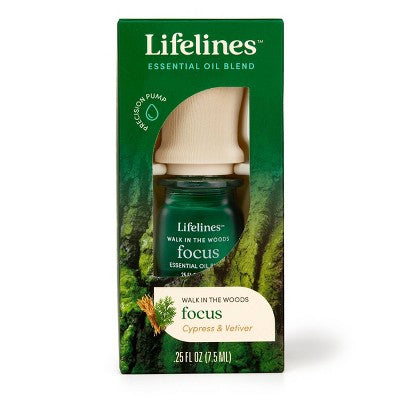 Essential Oil Blend - Walk in the Woods: Focus - Lifelines: Aromatherapy with Cypress Scent, 0.25 Net Wt, for Diffusers