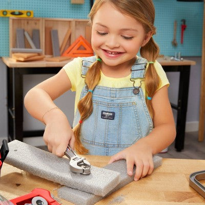 Little Tikes Creative Construction Tool Box Set with 9 Accessories: Educational Pretend Play Tools for Kids