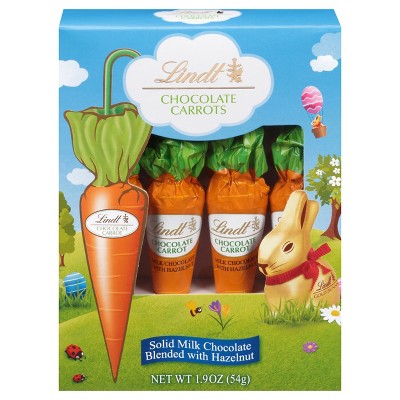 Lindt Easter Solid Milk Chocolate Candy Hazelnut Carrots - 1.9oz/4ct