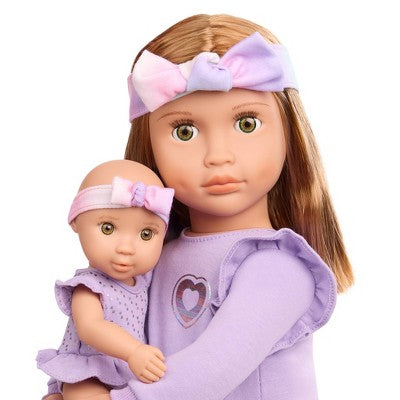 Our Generation Tory & Riley 18" Babysitter Doll & Baby Doll Sister with Accessories Playset: Plastic & Polyester Doll Set