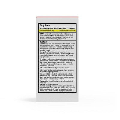 Cabinet Health Acetaminophen Pain Reliever and Fever Reducer Refillable Glass Bottle - 120ct