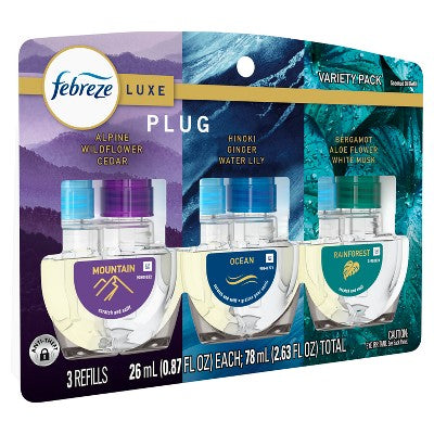 Febreze Plug Triple Air Freshener Refills - Mixed Elemental - 2.63 fl oz/3ct