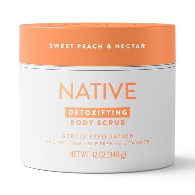 Native Sweet Peach & Nectar Scrub - 12oz: Exfoliating, Normal & Dry Skin, Whole Body, Jar