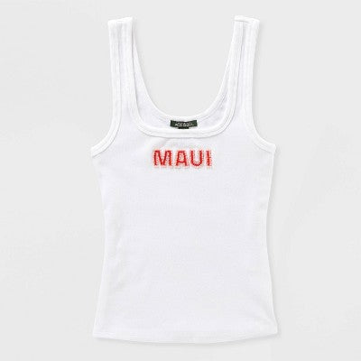 Women's Beaded Tank Top - Wild Fable White Maui L