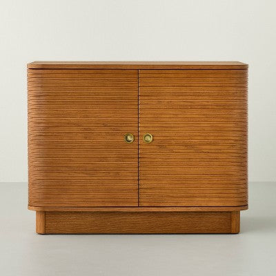 Grooved Mid-Century Decorative Storage Cabinet - Hearth & Hand with Magnolia (LOCAL PICKUP ONLY)
