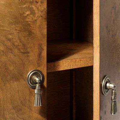 Burled Wood 2 Door Storage Cabinet with Decorative Hardware Dark Brown - Threshold designed with Studio McGee (LOCAL PICKUP ONLY)