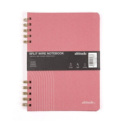 Altitude Supplies Spiral Notebook 6.25"x8.5", 160 Lined Pages, Mauve Pink Arch Cover