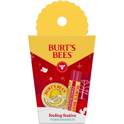 Burt's Bees Holiday Feeling Festive Gift Set - Pomegranate Lip Balm + Lemon Cuticle Cream - 16oz