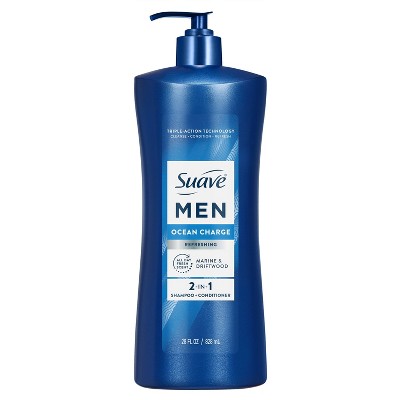 Suave Men 2-in-1 Pump Shampoo & Conditioner - Ocean Charge - 28 fl oz: For All Hair Types, Paraben-Free, Daily Use