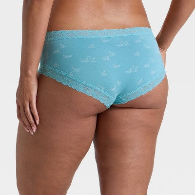 Women's Cotton Blend Hipster Underwear with Lace XL