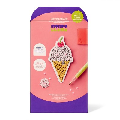 6ct Food Gem Art Sticker Craft Kit- Mondo Llama