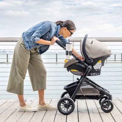 Evenflo Pivot Modular Travel System with LiteMax Infant Car Seat with Anti-Rebound Bar - Desert Tan (LOCAL PICKUP ONLY)