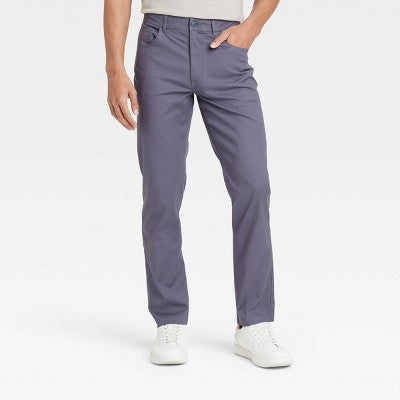 Men's Comfort Wear Slim Fit 5-Pocket Pants Goodfellow Gray 34x30