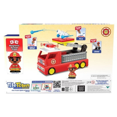 Tile Town Fire Truck Magnetic Tiles Set