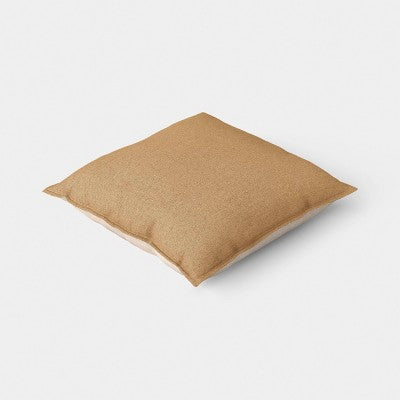 Square Linen Pillow with Flange and Contrast Neutral Reverse - Threshold