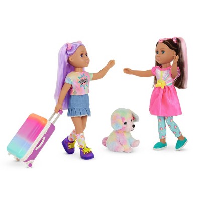 Glitter Girls 14" Vacation Doll with Dog Luma & GG Pup Travel Playset: Includes Hair Brush, Suitcase, Toothbrush