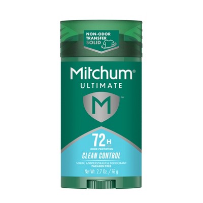 Mitchum 72-Hours Men's Solid Deodorant - Clean Control - 2.7oz: Vegan, Under Arm Application, Antiperspirant