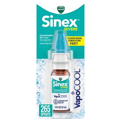 Sinex Vicks Severe VapoCOOL Ultra Fine Mist Nasal Spray - Oxymetazoline Hydrochloride - 0.5 fl oz