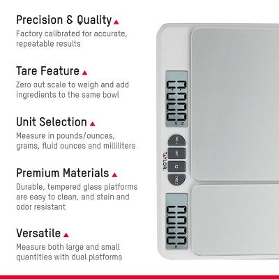 Taylor 11lb Dual Platform Digital Kitchen Food Scale