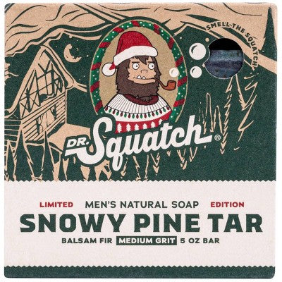 DR. SQUATCH Men's Natural Holiday Snowy Pine Tar Bar Soap - 5oz