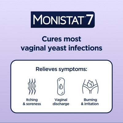 Monistat 7-Dose Yeast Infection Treatment 7 Disposable Applicators & 1 Cream Tube - 1.9oz