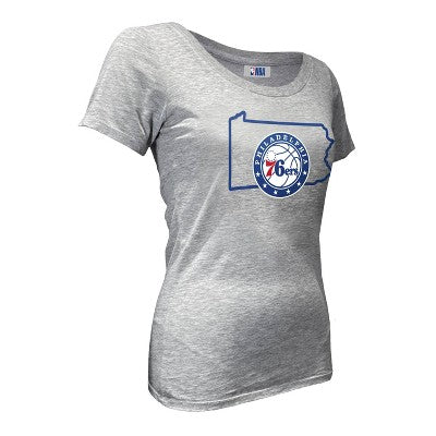 NBA Philadelphia 76ers Women's Short Sleeve Burnout Scoop T-Shirt - M