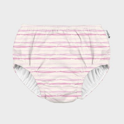 Green Sprouts Baby Eco Pull-up Reusable Swim Diaper Squiggles - Cream/Pink 6M