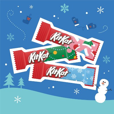 Kit Kat Milk Chocolate Wafer Filled Plastic Cane Christmas Candy Miniatures - 1.8oz