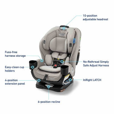 Graco Extend2Fit LX 3-in-1 Convertible Car Seat - Ashten (LOCAL PICKUP ONLY)
