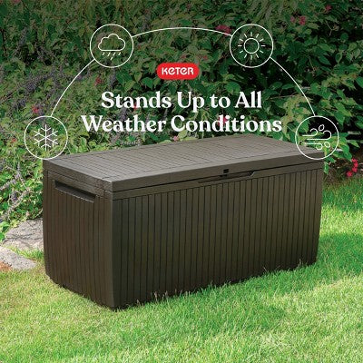 Keter 80gal Springwood Deck Box Brown (LOCAL PICKUP ONLY)
