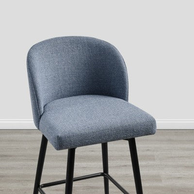 Spruce&Spring 27" Swivel Counter Height Bar Stool with Metal Legs, Set of 2, Blue Fabric (LOCAL PICKUP ONLY)