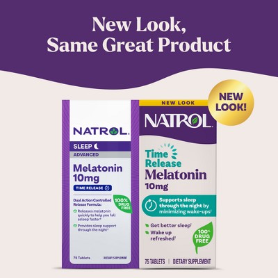 Natrol Melatonin Advanced 10mg Time Release Sleep Aid Tablets - 75ct
