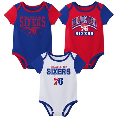 NBA Philadelphia 76ers Boys' 3pk Bodysuit Set - 3-6M