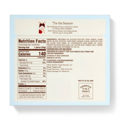 Christmas Dark Chocolaty Peppermint Marshmallow Dunkers - 4.8oz/4ct - Favorite Day