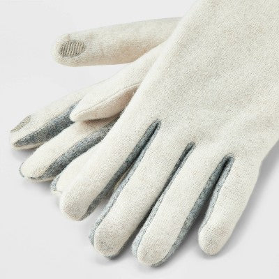 Wool Color Block Gloves - A New Day Gray: Touch Screen Compatible, Midweight Knit