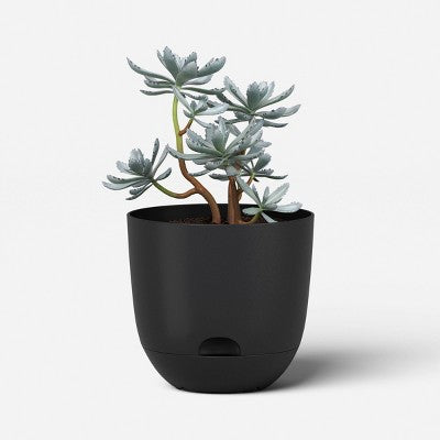 Recycled Car Seat Resin 8" RE Self Watering Planter Black - Room Essentials