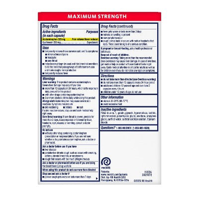 Mucinex Rapid Clear Pain Headache Mucus Congestion Liquid Gelcaps - Acetaminophen - 8ct