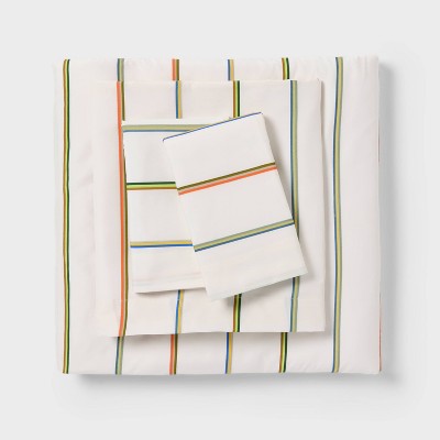 Twin/Twin XL Microfiber Sheet Set Multi Colored Striped - Room Essentials