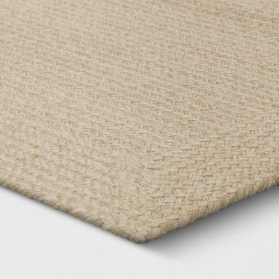 2'x3' Natural Woven Reversible Rectangular Braided Outdoor Accent Rug Heathered Cream - Threshold (LOCAL PICKUP ONLY)