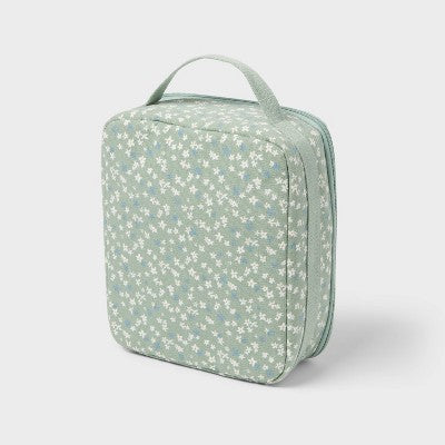 100% Recycled Cotton Floral Lunch Bag Green - Room Essentials