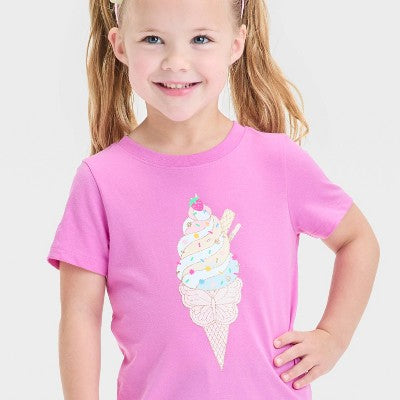 Toddler Girls' Ice Cream Graphic T-Shirt - Cat & Jack Purple 18M