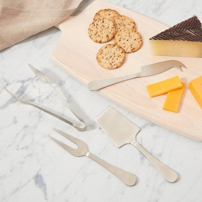 4pc Stainless Steel Cheese Knive Serving Set - Threshold
