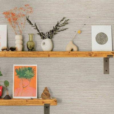 Tempaper & Co. Peel and Stick Wallpaper Horizontal Grasscloth Ecru (LOCAL PICKUP ONLY)