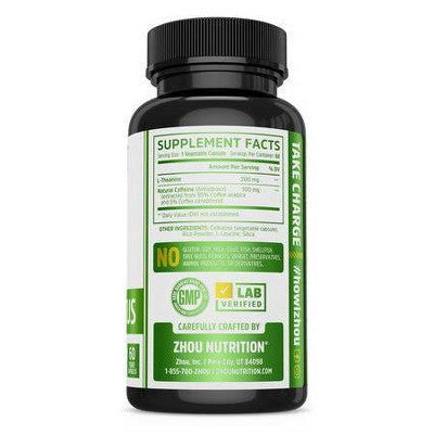 Zhou Energy + Focus Dietary Vegan Supplements - 60ct