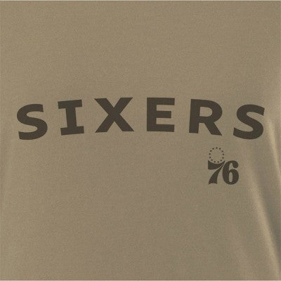 NBA Philadelphia 76ers Women's Sand Long Sleeve Fashion Crew T-Shirt - L