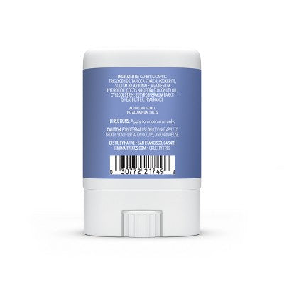 Native Holiday Limited Edition Aluminum-Free Mini Deodorant - Travel Size - Alpine Air - 0.35oz: Invisible Solid, Normal Skin