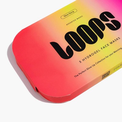 LOOPS Glow Gang Facial Mask - 3ct/1.18oz