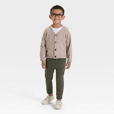 Toddler Boys' Cardigan Sweater - Cat & Jack Oatmeal 18M