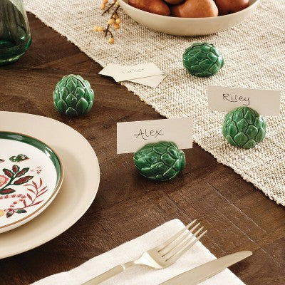 4pk Stoneware Name Card Artichoke Holder- Threshold